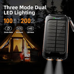 Solar Charger Power Bank 49800mAh - Portable Fast Charging Power Bank with Type-C & Dual USB Ports, Compatible with iPhone, Samsung & More, Waterproof Solar Panel for Camping, Hiking, and Outdoor Use
