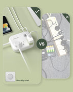 European Travel Plug Adapter, ROOTOMA 6ft International Power Strip 3 American Outlets, 3 USB Charger, US to Europe Plug Aadaptor, US to EU Power Adapter, for Spain France Germany Iceland, White