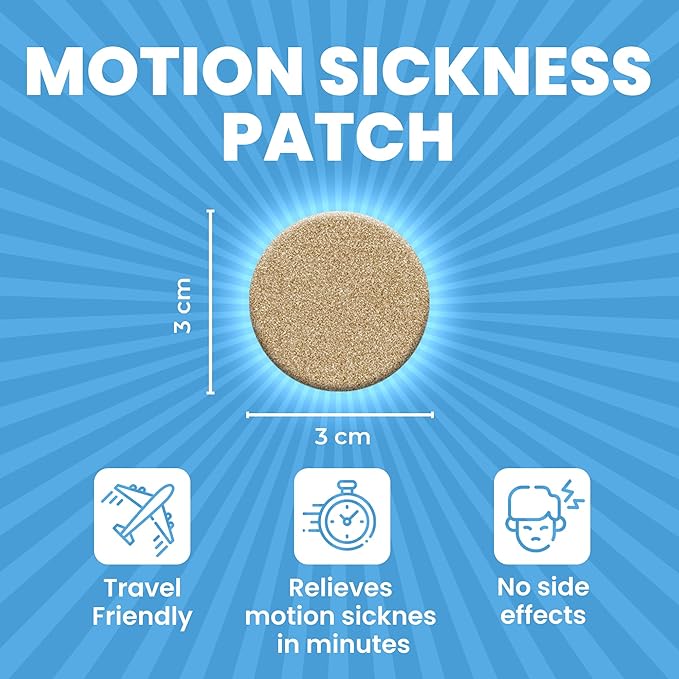 VIORY Motion Sickness Patches for Car and Boat Rides, Ships, Cruise and Airplane & Other Forms of Transport - Travel Essentials, for Adults and Kids (60 Count)