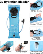 NOOLA Hydration Backpack with 3L Water Bladder, 22L Water Backpack for Hiking Cycling Running Biking, Lightweight Hiking Pack