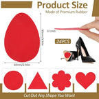 PEASUG 24Pcs Anti Slip Shoe Grips on Bottom of Shoes, Premium Self Adhesive Non Slip Shoe Pads Soles Protector, Rubber Non-Skid Shoes Gummies for Heels, Red