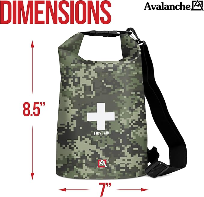 Avalanche First Aid Kit in Dry Bag, 103 Pcs Emergency Supplies Kit in Waterproof Bag for Home, Car, Travel, Sports or Camping, Durable, Ideal for Water Activities, Survival Gear Kit