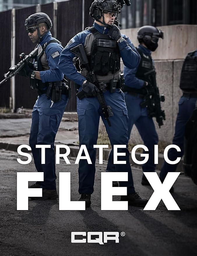CQR Men's Flex Ripstop Tactical Pants, Water Resistant Stretch Cargo Pants, Lightweight EDC Hiking Work Pants