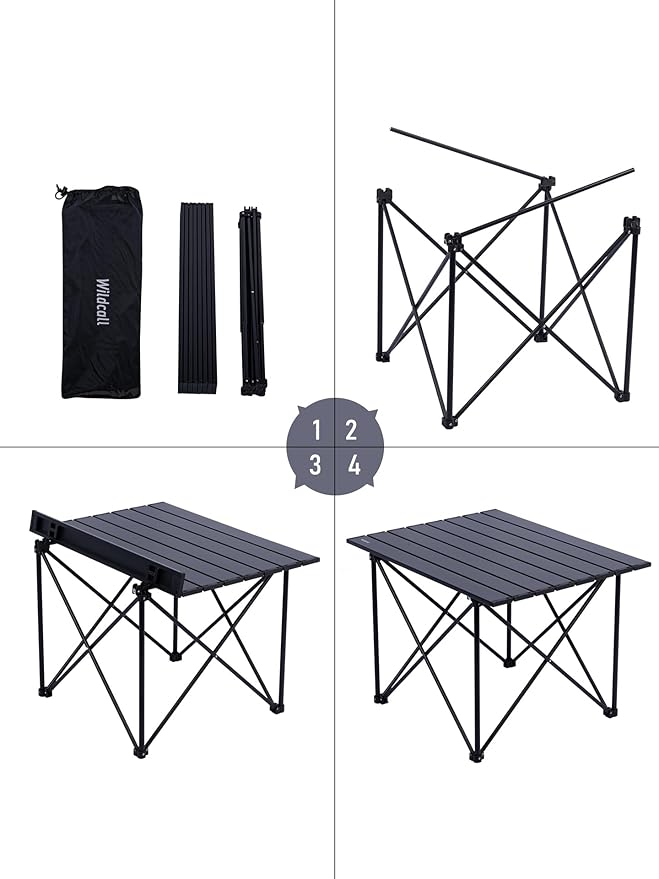 WildCall Ultralight Camping Table, Compact Aluminum Folding Beach Table with Carry Bag for Outdoor, Picnic BBQs, and Cooking