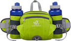 WATERFLY Fanny Pack Waist Bag: Fannie Pack 2 Water Bottle Holders Lumbar Belt Hiking Walking Running Jogging Camping Large Woman Man (Bottle Not Included)