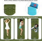 Sleeping Pad, Ultralight Inflatable Sleeping Pad for Camping, Built-in Pump, Ultimate for Camping, Hiking, Airpad, Carry Bag, Repair Kit, Compact & Lightweight Air Mattress(Green)