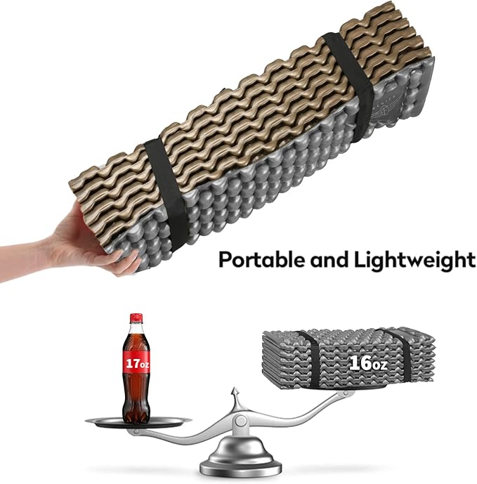 Foam Camping Pads for Hiking, Ultralight Closed Cell Mattress, Waterproof Soft Mat for Adults, Wide Picnic Yoga Mats, Folding Sleeping Pad for Outdoor Backpacking