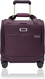 Briggs & Riley Cabin Spinner - Carry On Luggage for Travel, Suitcases with Wheels, Softside Rolling Bag for Men & Women, Fits Under Plane Seat, Interlocking Handle - Baseline Collection, Plum