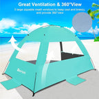 Gorich Beach Tent Sun Shelter for 3/4-5/6-7/8-10 Person with UPF 50＋ UV Protection, Lightweight & Easy Setup Beach Shade Canopy, Portable Beach Shade Tent Beach Cabana