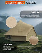 KingCamp Canvas Bell Yurt Tents, 4 Seasons Large Waterproof & Windproof Luxury Glamping Tent w/Stove Jack for Family Outdoor Camping, Hunting, Parties