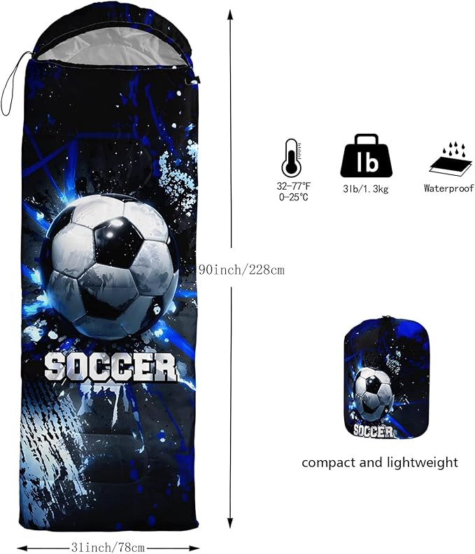 QOOMO Animals Camping Sleeping Bags,3 Season Warm & Cool Weather,Lightweight,Waterproof Sleeping Bags for Adults & Kids,Traveling,and Outdoors,Camping Gear Equipment