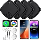 Air Tracker for Android or iOS, 4 Pack Dual System Android Smart Tracker Tags Compatible with iOS Find My or Google Find Hub App, Bluetooth Tracker Key Locator with Sound for Luggage, Bags,Wallet