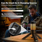 Telescopic Camping Light - 10500mAh Rechargeable Camping Lantern with Storage Bag, Portable Magnetic Camping Lamp, Waterproof Camp Light Outdoor Emergency Lights for Home Power Outage, Hiking -Black