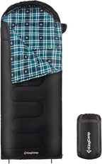 KingCamp Sleeping Bag for Adults, Cold Weather & Warm XL Big and Tall Flannel Sleeping Bags with Compression Sack Portable Waterproof Essentials Gear Accessories for Outdoor Camping