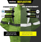 FONIRRA Hi Vis Safety Rainsuit for Men Waterproof Yellow Reflective Class 3 Rain Jacket Gear Pants(S/M)