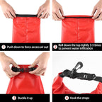 Waterproof Boat First Aid Kit - 3L Roll Top Emergency Medical Supplies for Kayaking, Marine Safety & Survival Gear with 234pcs Accessories Red