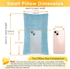 2 Pack Small Pillow, Cooling Memory Foam Mini Pillow 11 X 7 Inches for Sleeping, Travel, Nap and Neck, Knee, Lumbar Support, Tiny Cushion for Pet, Dogs (Blue)