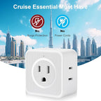 2 Prong to 3 Prong Adapter, FiiMan Multi Plug Outlet Extender 5 AC Outlet Splitter Wall Adapter Non-Grounded Outlets Expander for Japan Travel - Type A, 1875W, White (1 Pack)