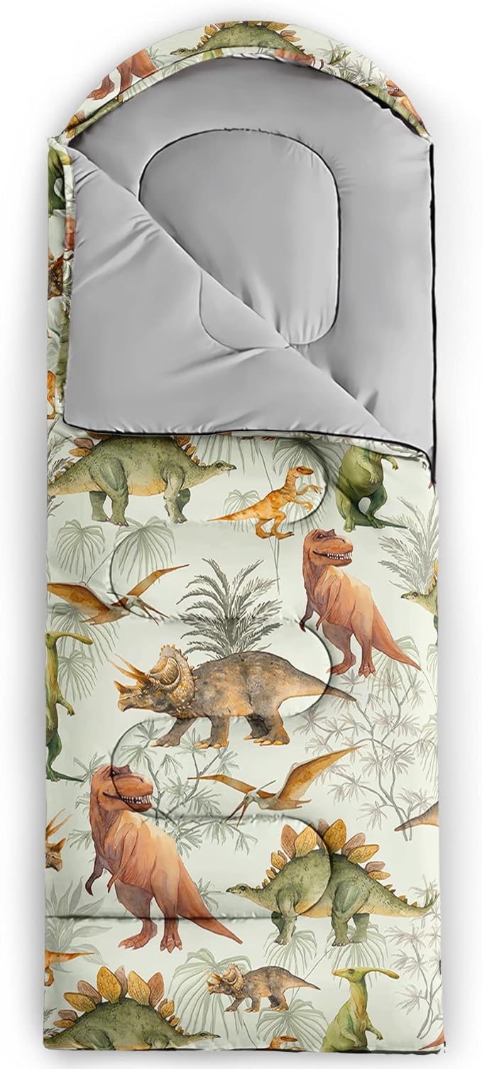 QOOMO Animals Camping Sleeping Bags,3 Season Warm & Cool Weather,Lightweight,Waterproof Sleeping Bags for Adults & Kids,Traveling,and Outdoors,Camping Gear Equipment