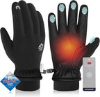 Pixel Panda Winter Gloves for Men Women Warm Touchscreen Gloves for Cold Weather Thin Water-Resistant Windproof Non-Slip Gloves for Cycling, Driving, Running, Hiking