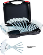 8" Screw in Tent Stakes Heavy Duty, Ground Anchors Screw in, Metal Threaded Tent Spikes, Camping Pegs for Canopies & Gardening Inflatable Decor (12 PCS Luminous)