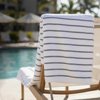 Black & White Brands Brazilian Beach/Pool/Bath Towel - Ultimate Absorbent Luxury XL 36x70 100% Cotton Wave (4 Towels, Charcoal Gray Poly Pinstripe)