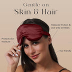 ZIMASILK Adjustable 22 Momme 100% Mulberry Silk Sleep Mask, Upgraded 3D Contoured Cup Eye Mask for Sleeping, Super Soft & Breathable Blindfold, Blackout for Deep Sleeping (Burgundy)