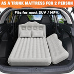 Car Air Mattress Bed: Inflatable Back Seat Air Mattress for Car, Thickened Camping Sleeping Pads with 2 Pillows & Air Pumps, Fits Sedan/Truck/SUV, Grey