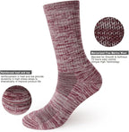 EnerWear 4 Pack Women's Merino Wool Outdoor Hiking Trail Crew Sock