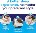 Sidney Sleep Bed Pillow for Side and Back Sleepers - Adjustable Filling - Memory Foam Pillow for Neck and Shoulder Pain - Customizable Loft - Queen Size - Additional Foam Bag Included (Grey)