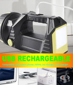 LED Handheld Lantern Searchlights, 15000LM 8 Modes Rechargeable LED Flashlights Spotlight, Outdoors Camping Hunting Lamp Portable Work Light Tail Lights for Indoor Outdoor Emergency