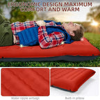 Double Sleeping Pad Camping, Self Inflating 6'' Extra-Thick 2 Person Pillow Built-in Foot Pump Waterproof Inflatable Sleeping Mat Backpacking, Tent, Hiking, Portable Camping Pad