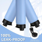 HASLE OUTFITTERS Insulated Water Bottle 22 oz Double Wall Stainless Steel Water Bottle Wide Mouth with Straw Lid & Spout Lid Keeps Cold or Hot(Blue,1)