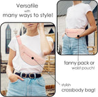 MAXTOP Large Crossbody Fanny Pack with 4-Zipper Pockets,Gifts for Enjoy Sports Festival Workout Traveling Running Casual Hands-Free Wallets Waist Pack Phone Bag Carrying All Phones