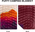 Camping Blanket,Lightweight Puffy Printed Camping Blanket Packable Outdoor Blanket for Camping,Traveling, Stadium, Hiking, Picnics
