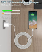 iPhone Fast Charger,Apple Charger Super Quick iPhone Charger Fast Charging,2Pack 10FT Long Type-C to Lightning Cable Cord USB C Wall Charger Block Adapter for iPhone 14 13 12 11/13Pro Max/12Mini/XS/XR