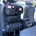 Universal Tactical Car Seat Back Organizer Bag Tactical Molle Vehicle Organizers Panel Vehicle Protector Organizers with 5 Detachable Pouches for Car Truck Ford Jeep (Upgraded D model Black)