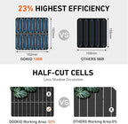 DOKIO 800W (2×400W) Monocrystalline Solar Panels 12/24V, 3 m Leads Each for Yard/Garden - Backyard Shed/Cabin/Patio, Off-Grid 12V Systems, Prefer Parallel for Stable Output, Fewer Connections