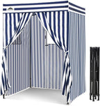 EAGLE PEAK Flex Compact 5x5 Pop-up Canopy Changing Room, Portable Privacy Dressing Room for Indoor Fashion Photoshoots, Camping, or Pool, White/Blue