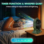 Misting Fan Portable 42800mAh Rechargeable Camping Fan with Remote Control, 3 LED Light & Stepless Speed Control & Cooling Spray with 6L Bucket, Timer Function, Portable Handle, Rotating Hanging Hook