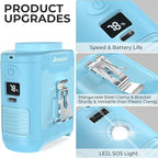 AMACOOL Portable Waist Fan Clip On, MAX 40H Work Time, 10000mAh Rechargeable Wearable Shirt Fan with Light, 16000RPM Powerful 5 Speed Belt Fans Personal Cooling Fans for Outdoor Jobsite Camping Travel