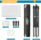 COBIZI 6.6x6.6 Pop Up Canopy Without Sidewall,Heavy Duty Canopy UPF 50+ All Season Wind Waterproof Commercial Outdoor Party Tents for Parties Canopy Gazebo with Storage Bag(6.6 x 6.6 ft White)