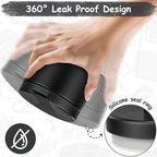 12oz Insulated Vacuum Food Jar with Buckle Lid Wide Mouth Soup Thermo for Hot Food Kids Leakproof Stainless Steel Lunch Container- Black- 1Pack