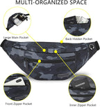 MAXTOP Large Crossbody Fanny Pack with 4-Zipper Pockets,Gifts for Enjoy Sports Festival Workout Traveling Running Casual Hands-Free Wallets Waist Pack Phone Bag Carrying All Phones