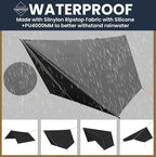 Onewind 11×10 ft Hammock Tarp, Lightweight Silnylon Hammock Rain Fly, 4000mm Waterproof 4-Season Multiple Shelter Solution Camping Tarp Tent with Complete Accessories, Dark Grey