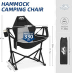 Portable Hammock Camping Chair with Adjustable Back, Folding Hammock Chair Supports 330lbs, Camping Swing Chair for Adults, Camping Hammock Chair for Lawn, Concerts, Backyard, Stargazer
