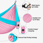 Grassman Camping Hammock Double & Single Portable Hammock with Tree Straps, Lightweight Nylon Parachute Hammocks Camping Accessories Gear for Indoor Outdoor Backpacking, Travel, Hiking, Beach