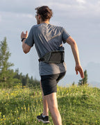 WATERFLY Fanny Pack Waist Bag: Hiking Water Bottle Holder with Strap Waist Pack for Women Men Hydration Hip Packs for Running Walking Traveling-Black & Gray