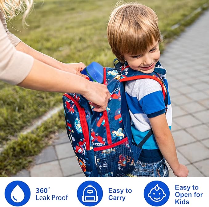 10oz Soup Thermo for Hot Food Kids Insulated Food Jar,Thermo Hot Food Lunch Container, Width Mouth Stainless Steel Lunch Box for Kids with Spoon (Blue)