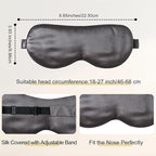 ZIMASILK Adjustable 100% 22 Momme Mulberry Silk Sleep Mask for Sleeping, Filled with Premium Mulberry Silk, Softest & Breathable Eye Sleeping Mask (Blackish Grey)